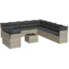 Image de vidaXL - 12-delige - Loungeset - met - kussens - poly - rattan - lichtgrijs