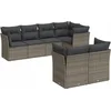 Image de vidaXL - 7-delige - Loungeset - met - kussens - poly - rattan - grijs