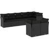 Image de vidaXL - 8-delige - Loungeset - met - kussens - poly - rattan - zwart