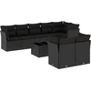 Image de vidaXL - 9-delige - Loungeset - met - kussens - poly - rattan - zwart