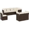 Image de vidaXL - 8-delige - Loungeset - met - kussens - poly - rattan - bruin