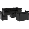 Image de vidaXL - 9-delige - Loungeset - met - kussens - poly - rattan - zwart