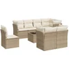 Image de vidaXL - 9-delige - Loungeset - met - kussens - poly - rattan - beige