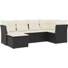 Image de vidaXL - 6-delige - Loungeset - met - kussens - poly - rattan - zwart