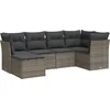 Image de vidaXL - 6-delige - Loungeset - met - kussens - poly - rattan - grijs