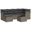 Image de vidaXL - 7-delige - Loungeset - met - kussens - poly - rattan - grijs