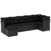Image de vidaXL - 7-delige - Loungeset - met - kussens - poly - rattan - zwart
