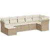 Image de vidaXL - 7-delige - Loungeset - met - kussens - poly - rattan - beige