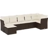 Image de vidaXL - 7-delige - Loungeset - met - kussens - poly - rattan - bruin