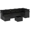 Image de vidaXL - 8-delige - Loungeset - met - kussens - poly - rattan - zwart