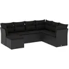 Image de vidaXL - 7-delige - Loungeset - met - kussens - poly - rattan - zwart