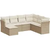 Image de vidaXL - 7-delige - Loungeset - met - kussens - poly - rattan - beige