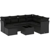 Image de vidaXL - 8-delige - Loungeset - met - kussens - poly - rattan - zwart