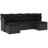 Image de vidaXL - 6-delige - Loungeset - met - kussens - poly - rattan - zwart