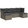 Image de vidaXL - 6-delige - Loungeset - met - kussens - poly - rattan - grijs