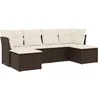 Image de vidaXL - 6-delige - Loungeset - met - kussens - poly - rattan - bruin