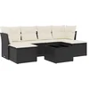 Image de vidaXL - 7-delige - Loungeset - met - kussens - poly - rattan - zwart