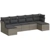 Image de vidaXL - 7-delige - Loungeset - met - kussens - poly - rattan - grijs