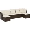 Image de vidaXL - 7-delige - Loungeset - met - kussens - poly - rattan - bruin