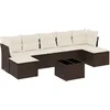 Image de vidaXL - 8-delige - Loungeset - met - kussens - poly - rattan - bruin