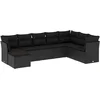 Image de vidaXL - 8-delige - Loungeset - met - kussens - poly - rattan - zwart