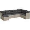 Image de vidaXL - 8-delige - Loungeset - met - kussens - poly - rattan - lichtgrijs