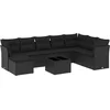 Image de vidaXL - 9-delige - Loungeset - met - kussens - poly - rattan - zwart