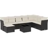 Image de vidaXL - 9-delige - Loungeset - met - kussens - poly - rattan - zwart
