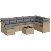 Image de vidaXL - 9-delige - Loungeset - met - kussens - poly - rattan - beige