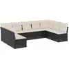 Image de vidaXL - 9-delige - Loungeset - met - kussens - poly - rattan - zwart