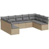 Image de vidaXL - 9-delige - Loungeset - met - kussens - poly - rattan - beige