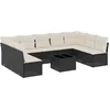 Image de vidaXL - 10-delige - Loungeset - met - kussens - poly - rattan - zwart