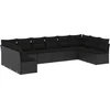Image de vidaXL - 10-delige - Loungeset - met - kussens - poly - rattan - zwart