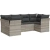 Image de vidaXL - 6-delige - Loungeset - met - kussens - poly - rattan - lichtgrijs