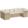 Image de vidaXL - 7-delige - Loungeset - met - kussens - poly - rattan - beige