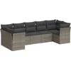 Image de vidaXL - 7-delige - Loungeset - met - kussens - poly - rattan - grijs