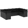 Image de vidaXL - 9-delige - Loungeset - met - kussens - poly - rattan - zwart