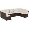 Image de vidaXL - 9-delige - Loungeset - met - kussens - poly - rattan - bruin