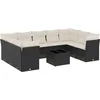 Image de vidaXL - 10-delige - Loungeset - met - kussens - poly - rattan - zwart