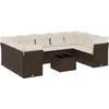 Image de vidaXL - 10-delige - Loungeset - met - kussens - poly - rattan - bruin