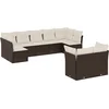 Image de vidaXL - 9-delige - Loungeset - met - kussens - poly - rattan - bruin