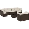 Image de vidaXL - 10-delige - Loungeset - met - kussens - poly - rattan - bruin