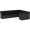 Image de vidaXL - 9-delige - Loungeset - met - kussens - poly - rattan - zwart