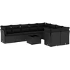 Image de vidaXL - 10-delige - Loungeset - met - kussens - poly - rattan - zwart