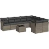 Image de vidaXL - 10-delige - Loungeset - met - kussens - poly - rattan - grijs