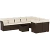 Image de vidaXL - 10-delige - Loungeset - met - kussens - poly - rattan - bruin