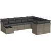 Image de vidaXL - 10-delige - Loungeset - met - kussens - poly - rattan - grijs