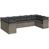 Image de vidaXL - 10-delige - Loungeset - met - kussens - poly - rattan - grijs