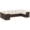 Image de vidaXL - 10-delige - Loungeset - met - kussens - poly - rattan - bruin