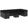Image de vidaXL - 11-delige - Loungeset - met - kussens - poly - rattan - zwart